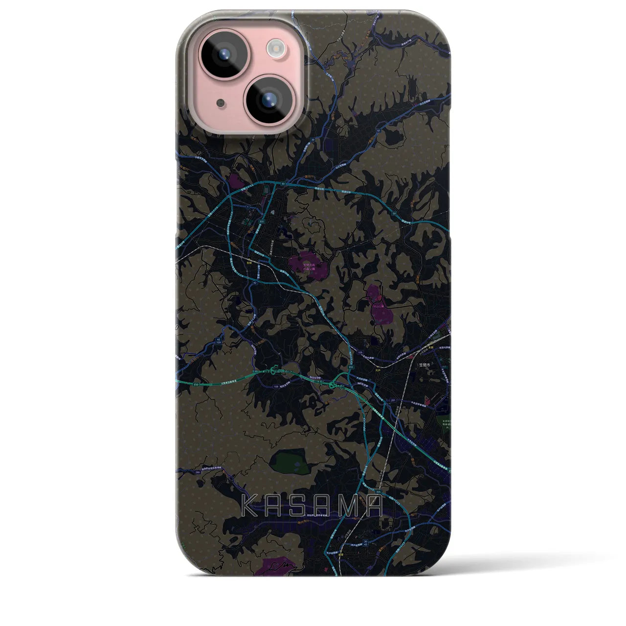 【笠間(茨城県)】地図柄iPhoneケース(バックカバータイプ)