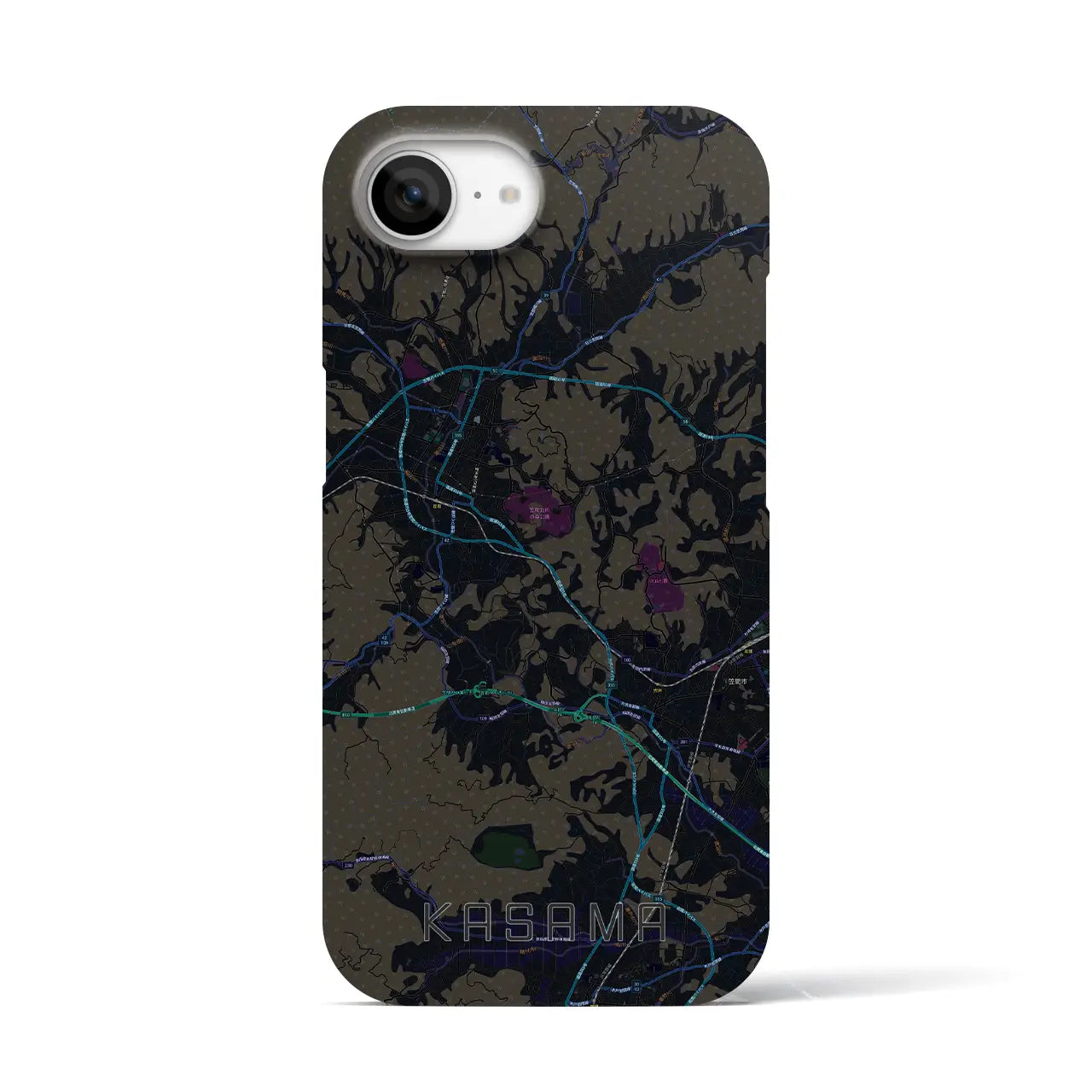 【笠間(茨城県)】地図柄iPhoneケース(バックカバータイプ)