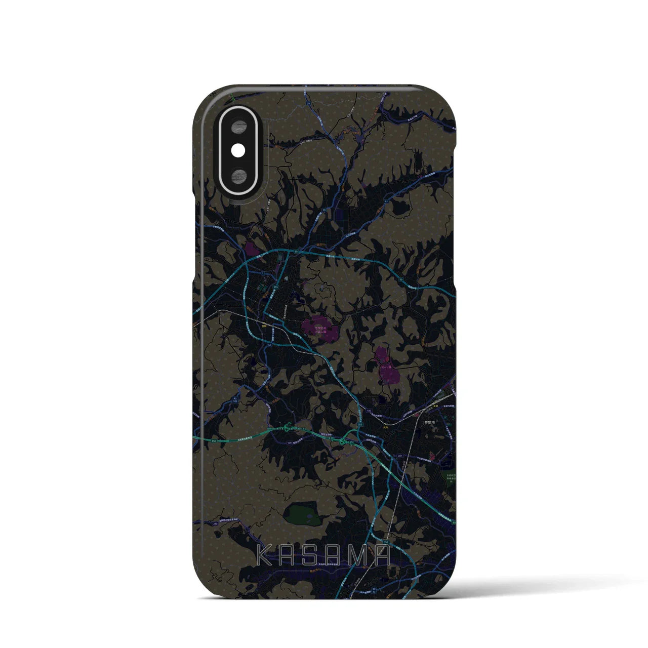 【笠間(茨城県)】地図柄iPhoneケース(バックカバータイプ)