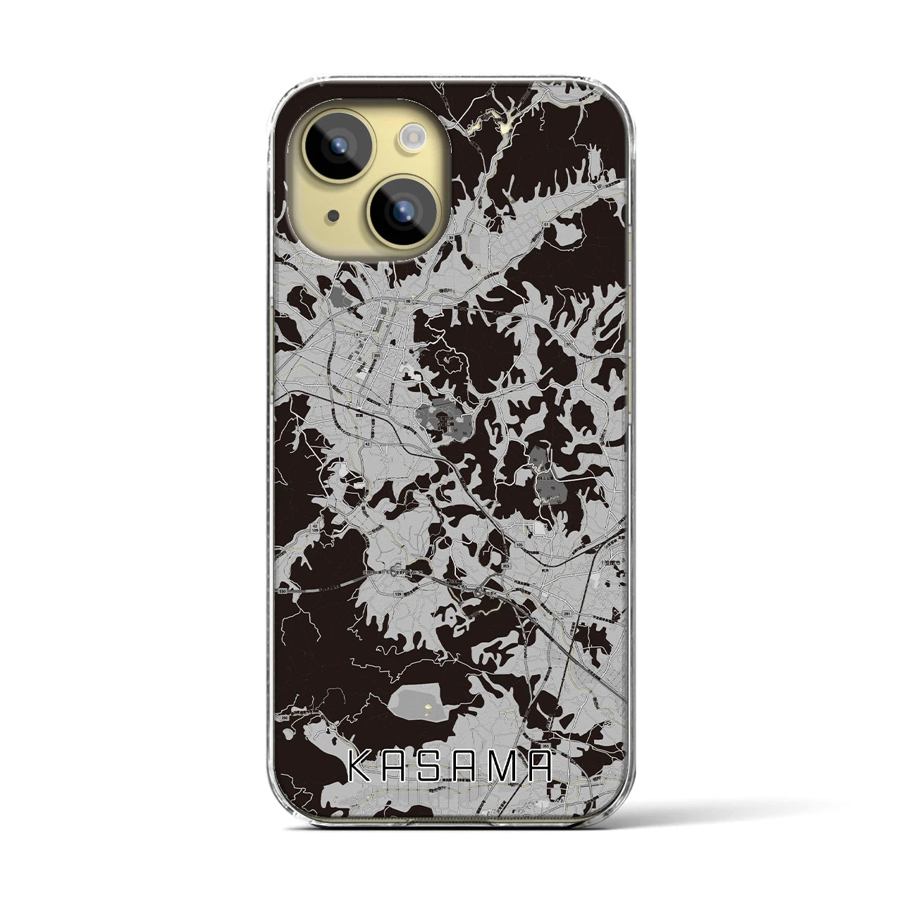 【笠間(茨城県)】地図柄iPhoneケース(クリアタイプ)