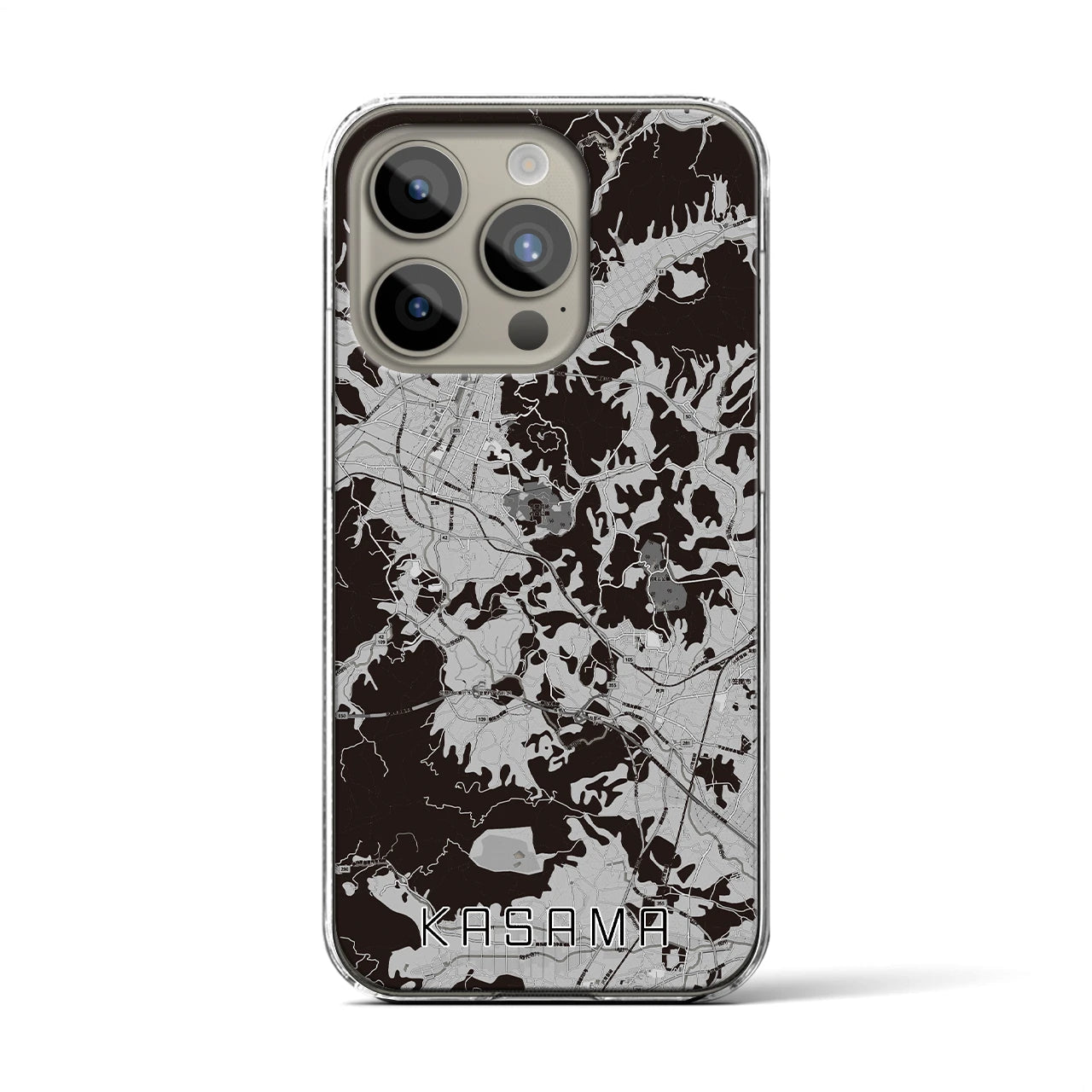 【笠間(茨城県)】地図柄iPhoneケース(クリアタイプ)