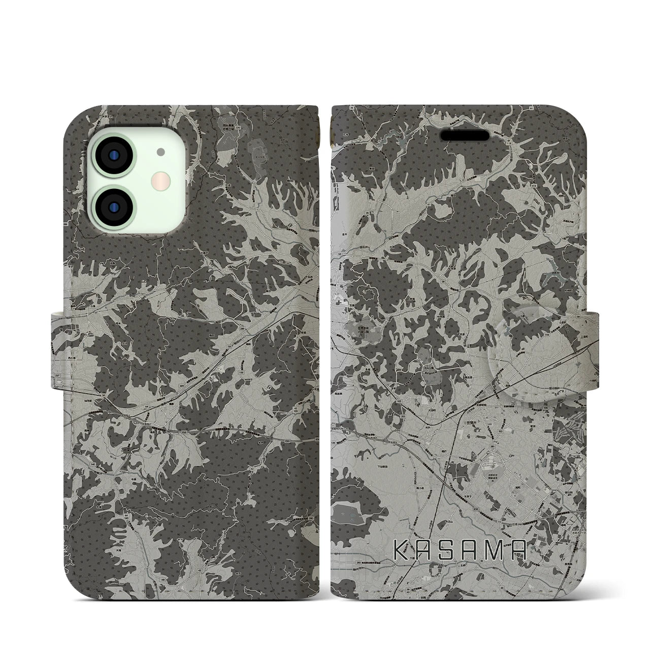 【笠間(茨城県)】地図柄iPhoneケース(手帳タイプ)