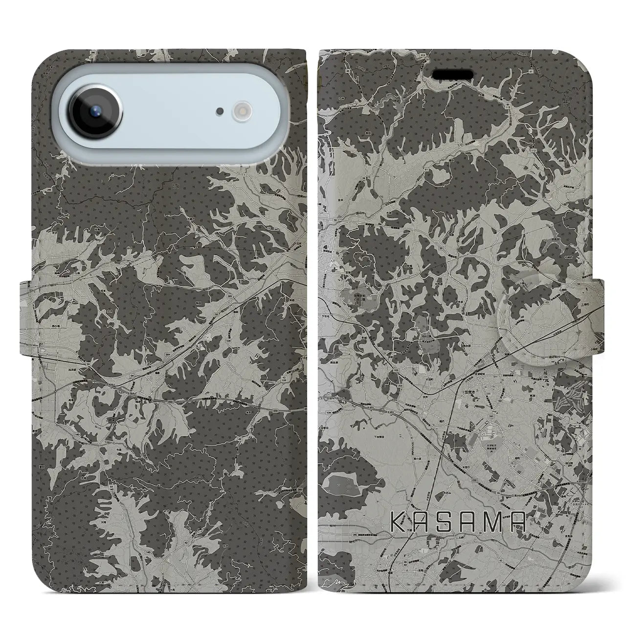 【笠間(茨城県)】地図柄iPhoneケース(手帳タイプ)