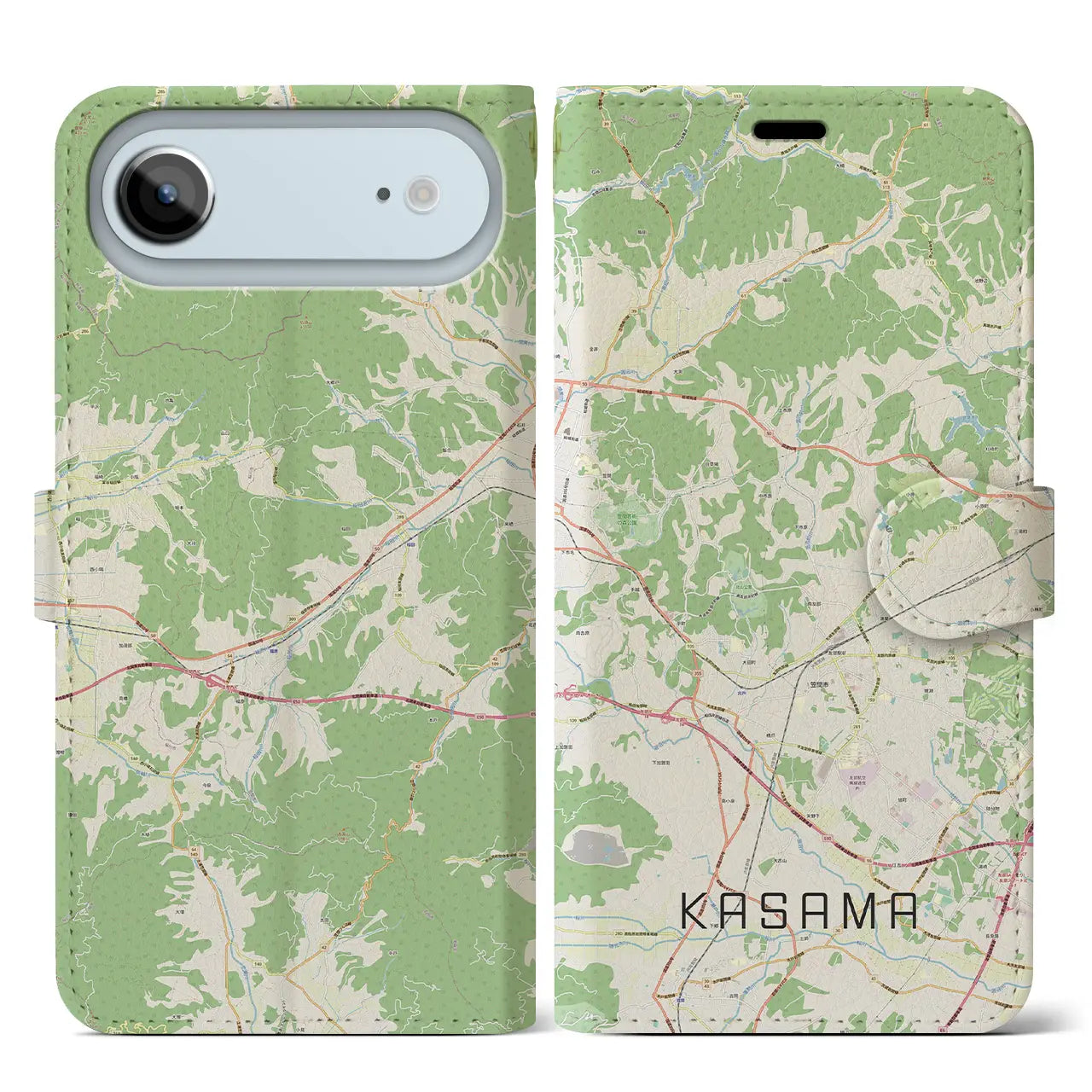 【笠間(茨城県)】地図柄iPhoneケース(手帳タイプ)