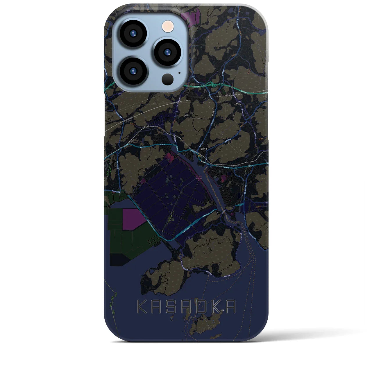 【笠岡(岡山県)】地図柄iPhoneケース(バックカバータイプ)