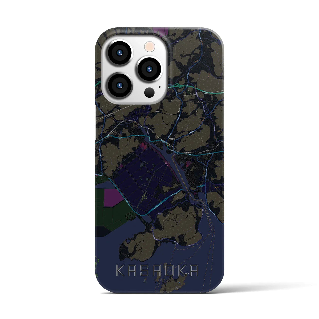 【笠岡(岡山県)】地図柄iPhoneケース(バックカバータイプ)