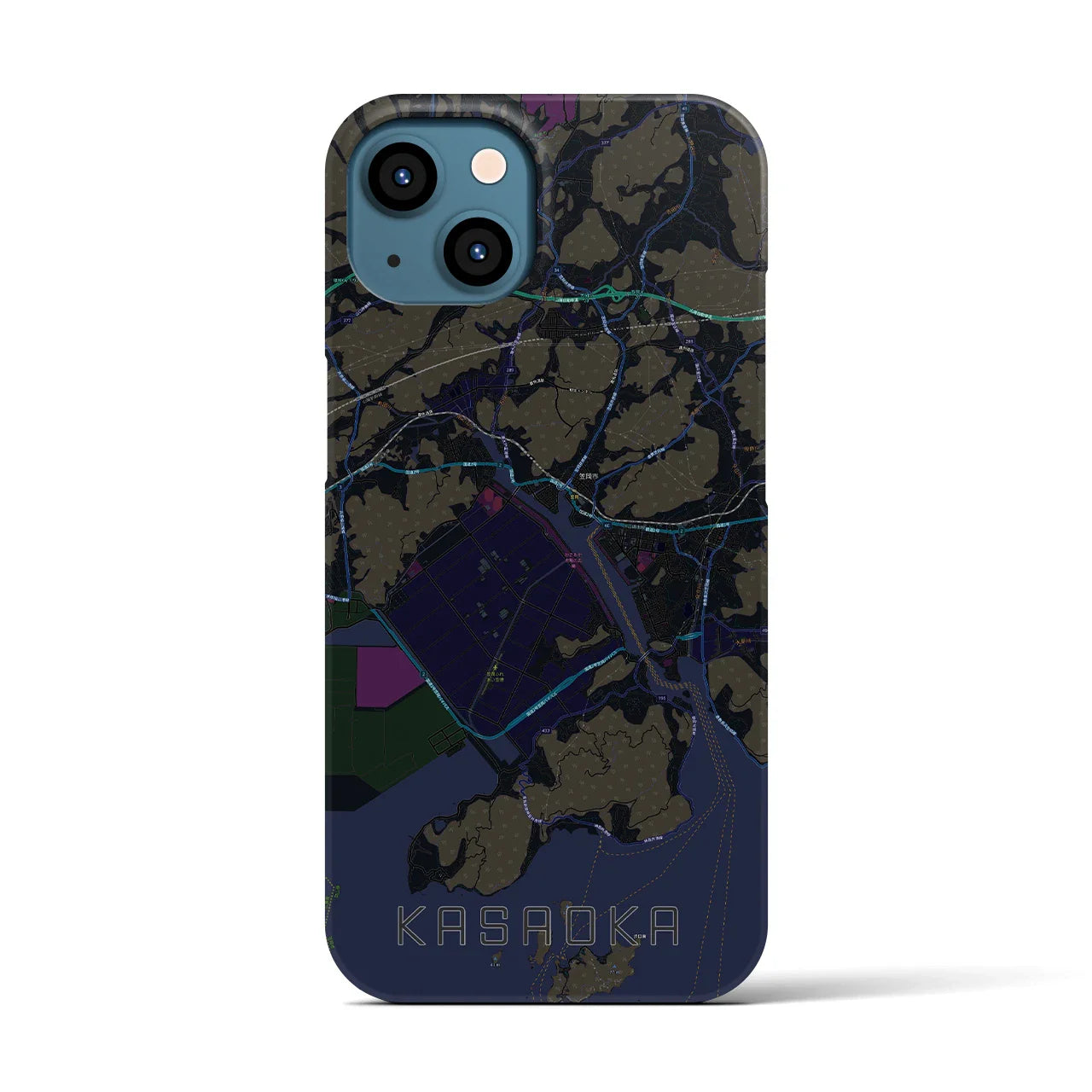 【笠岡(岡山県)】地図柄iPhoneケース(バックカバータイプ)