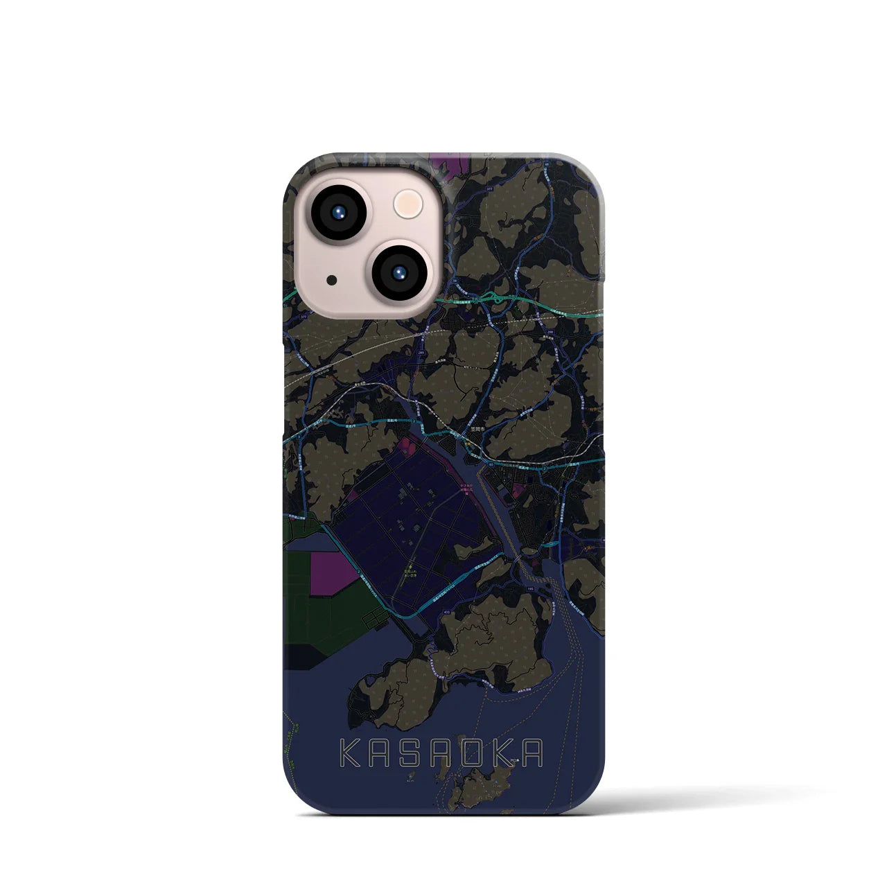 【笠岡(岡山県)】地図柄iPhoneケース(バックカバータイプ)