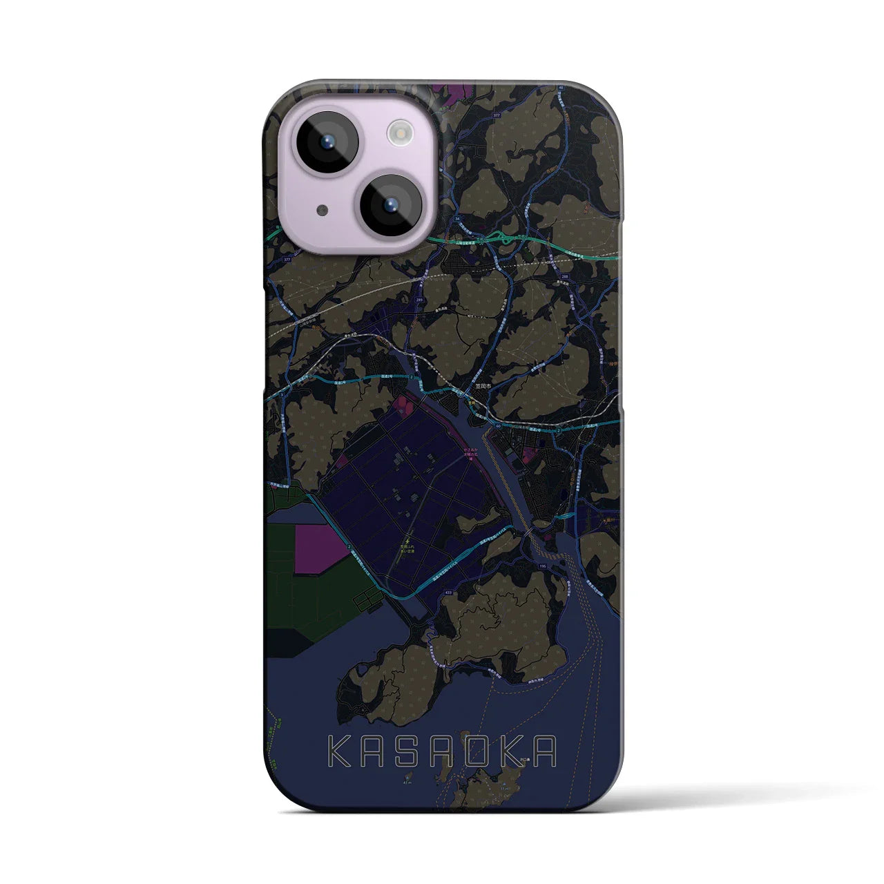 【笠岡(岡山県)】地図柄iPhoneケース(バックカバータイプ)