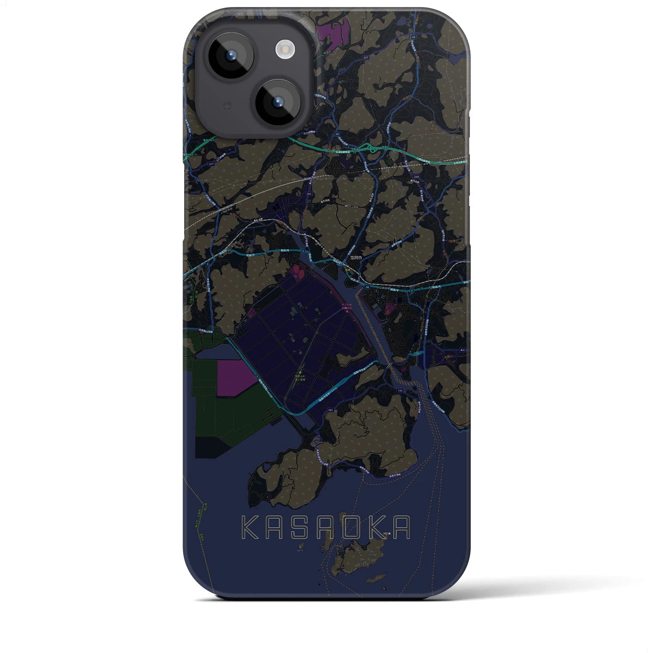 【笠岡(岡山県)】地図柄iPhoneケース(バックカバータイプ)