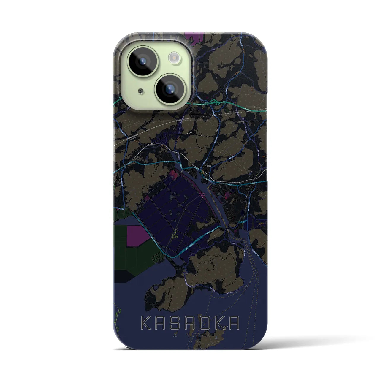 【笠岡(岡山県)】地図柄iPhoneケース(バックカバータイプ)