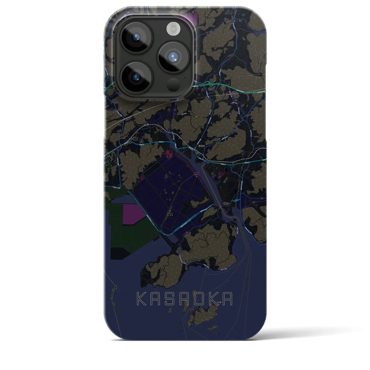 【笠岡(岡山県)】地図柄iPhoneケース(バックカバータイプ)