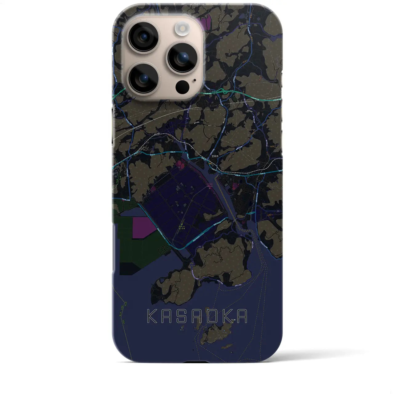【笠岡(岡山県)】地図柄iPhoneケース(バックカバータイプ)