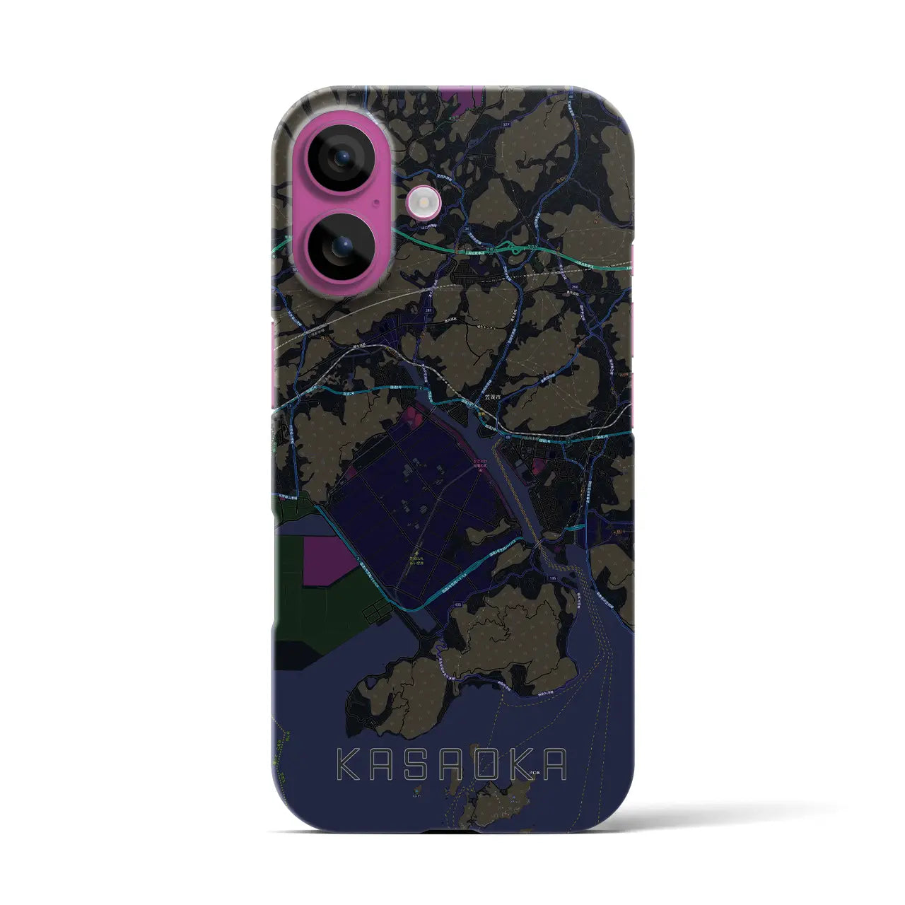 【笠岡(岡山県)】地図柄iPhoneケース(バックカバータイプ)