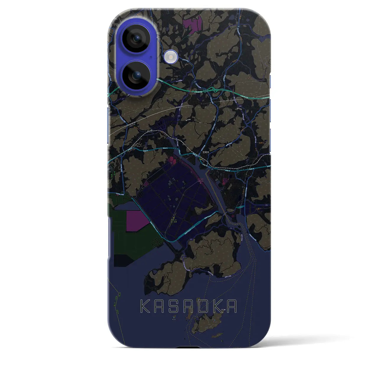 【笠岡(岡山県)】地図柄iPhoneケース(バックカバータイプ)