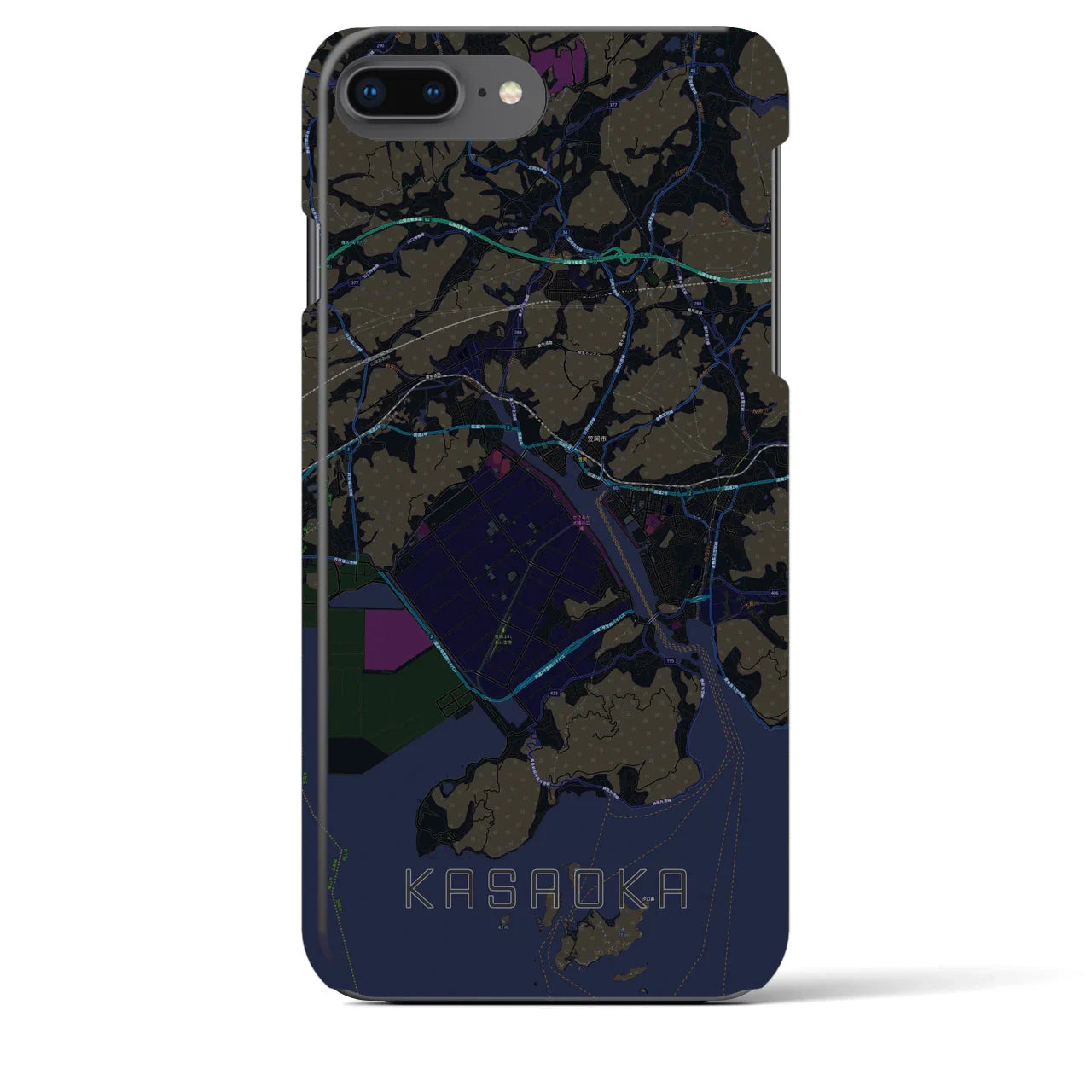 【笠岡(岡山県)】地図柄iPhoneケース(バックカバータイプ)