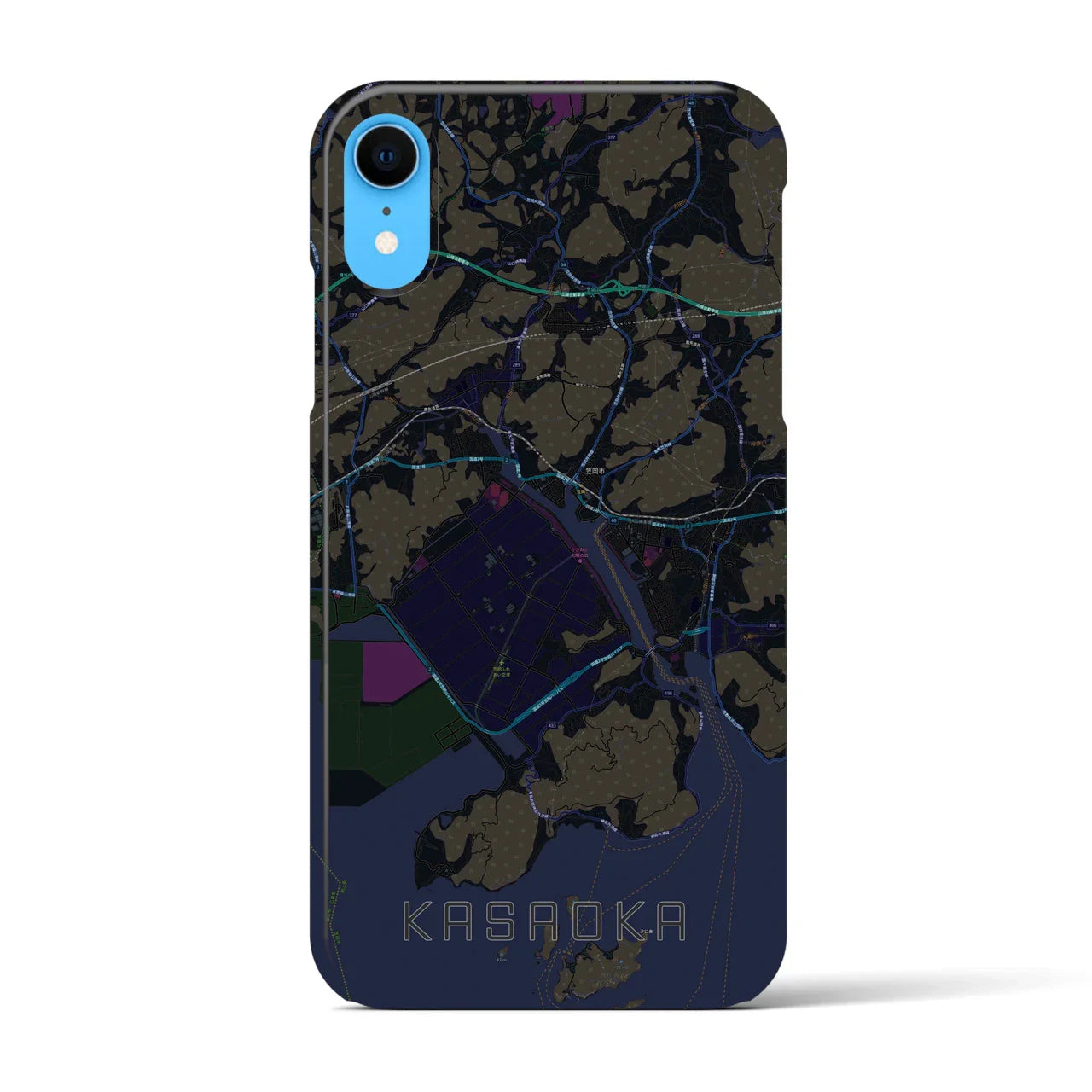 【笠岡(岡山県)】地図柄iPhoneケース(バックカバータイプ)