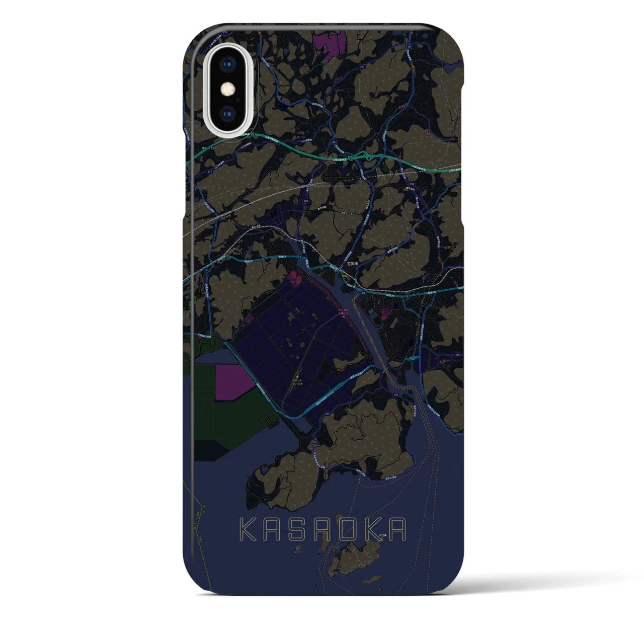 【笠岡(岡山県)】地図柄iPhoneケース(バックカバータイプ)