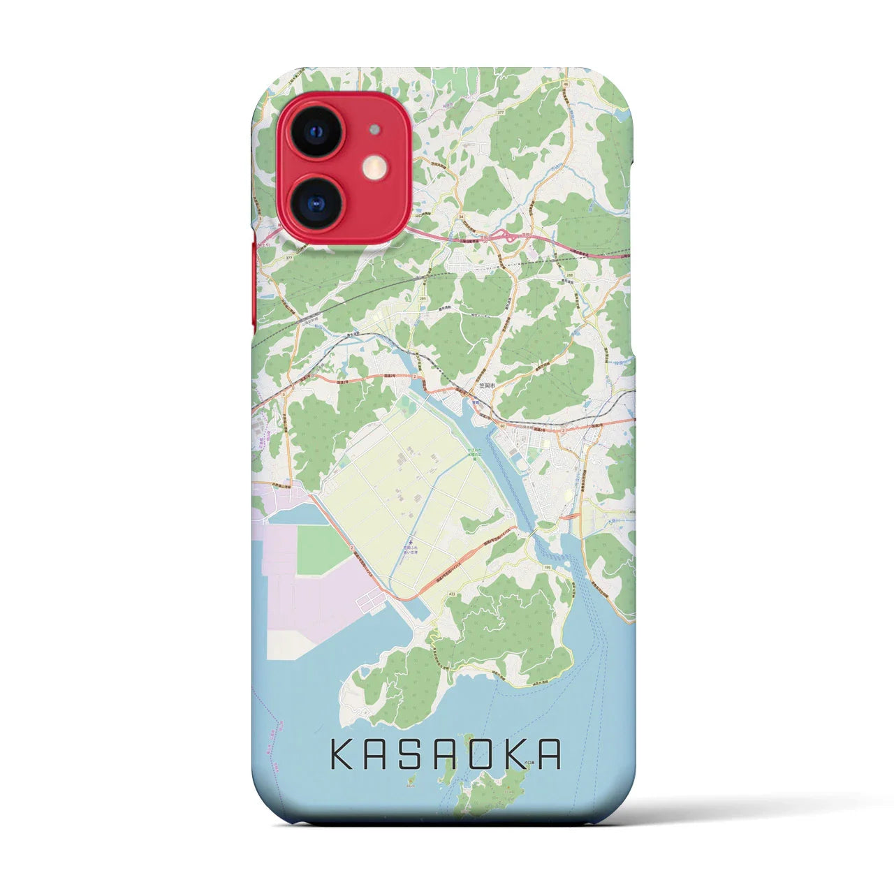 【笠岡(岡山県)】地図柄iPhoneケース(バックカバータイプ)