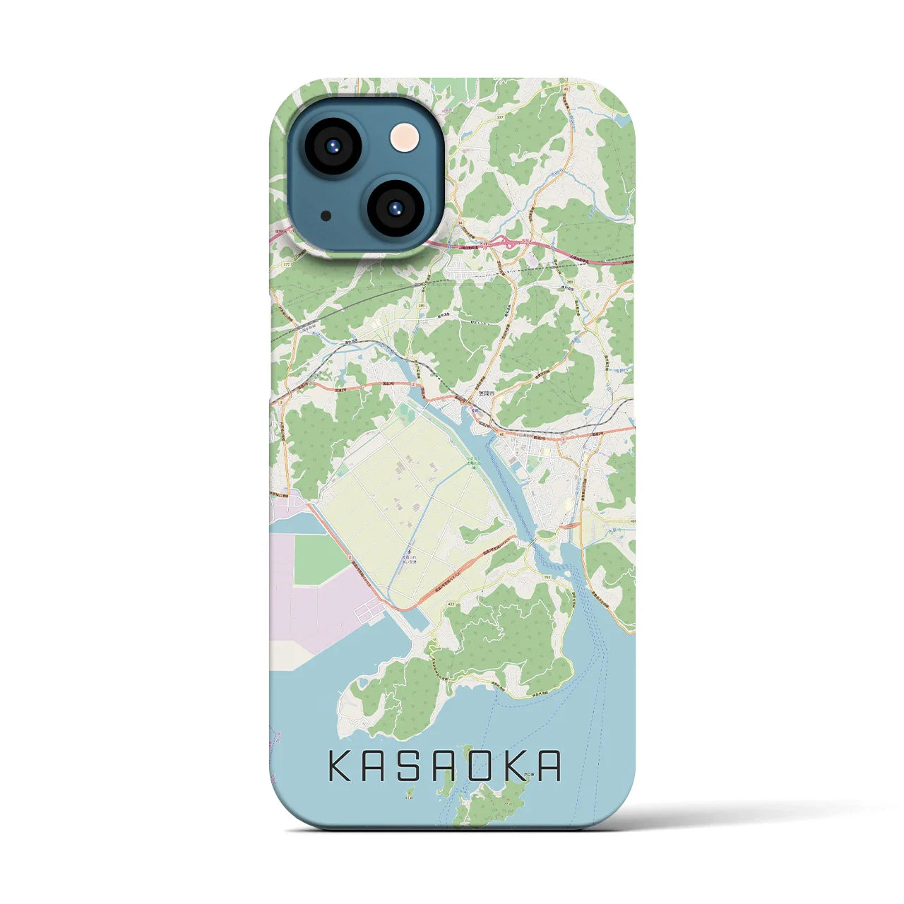 【笠岡(岡山県)】地図柄iPhoneケース(バックカバータイプ)