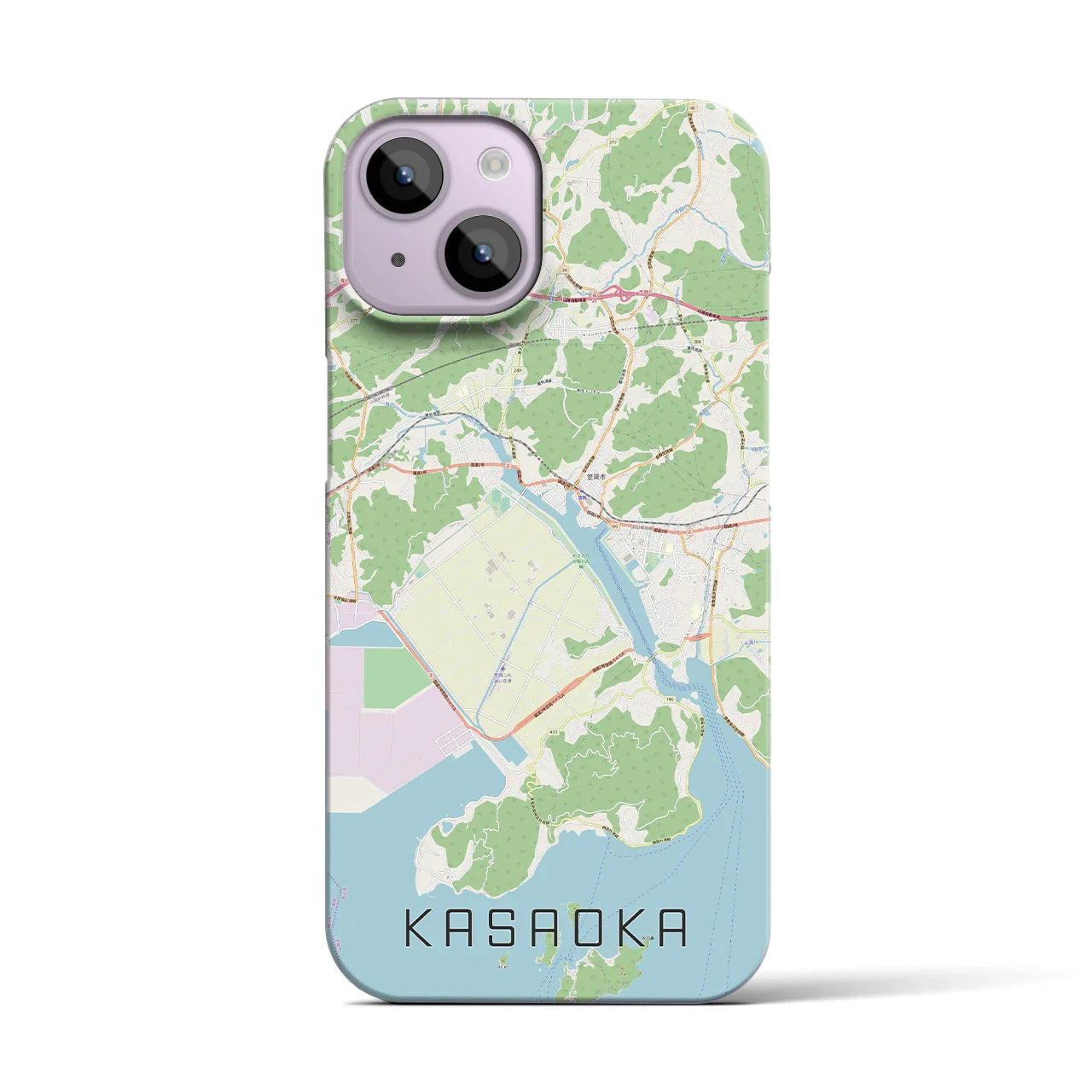 【笠岡(岡山県)】地図柄iPhoneケース(バックカバータイプ)