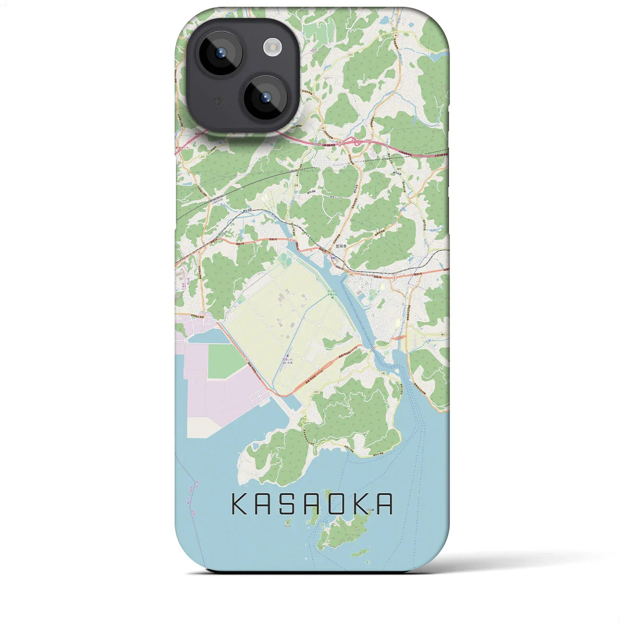 【笠岡(岡山県)】地図柄iPhoneケース(バックカバータイプ)