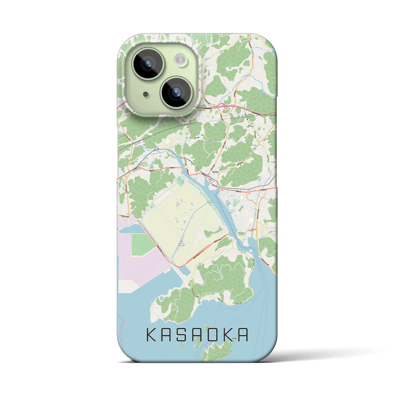 【笠岡(岡山県)】地図柄iPhoneケース(バックカバータイプ)