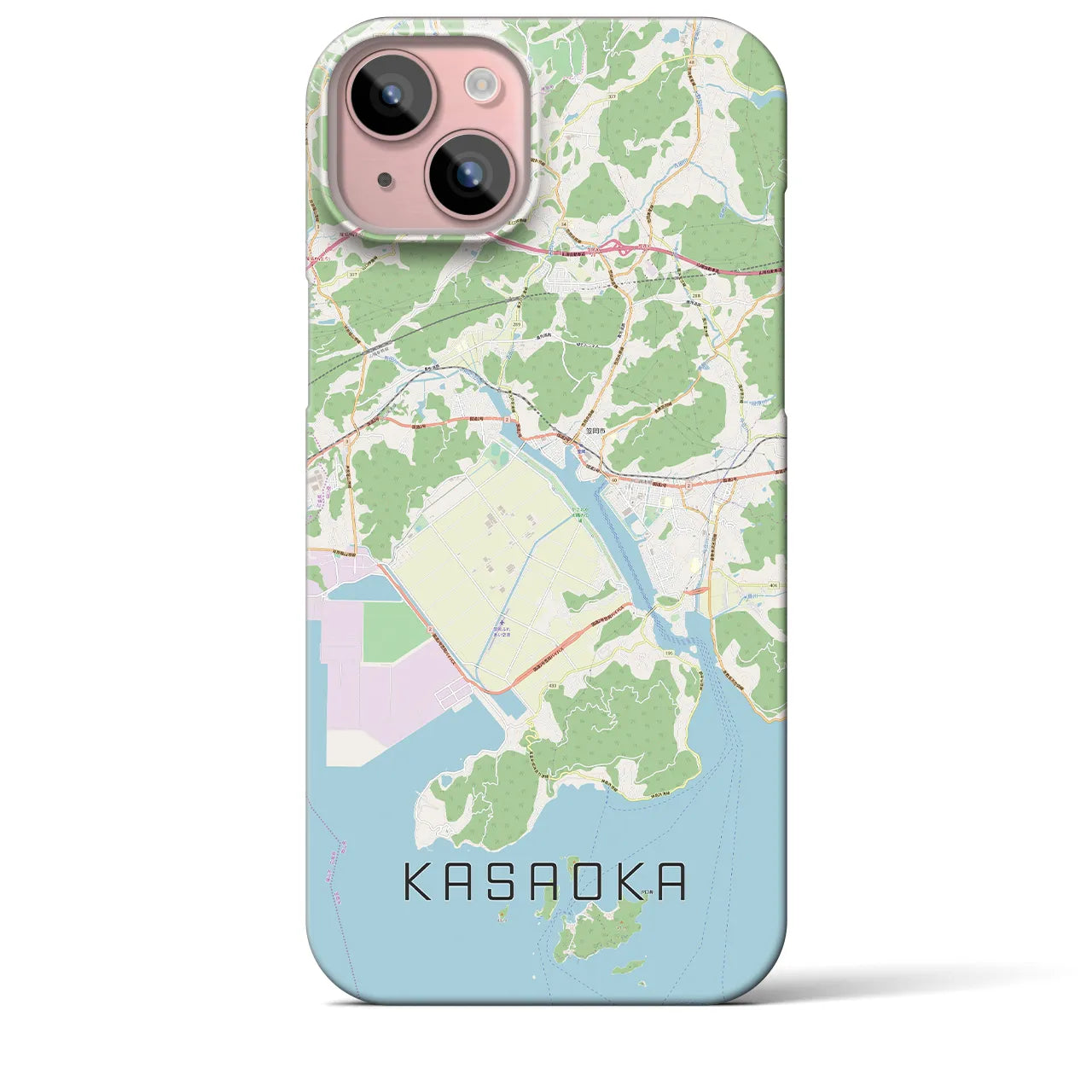 【笠岡(岡山県)】地図柄iPhoneケース(バックカバータイプ)