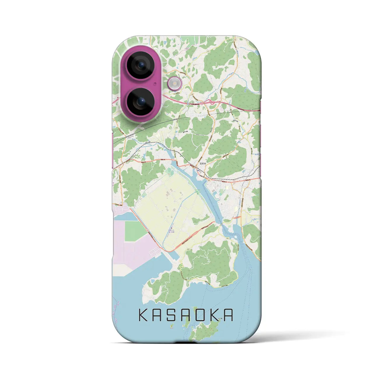 【笠岡(岡山県)】地図柄iPhoneケース(バックカバータイプ)
