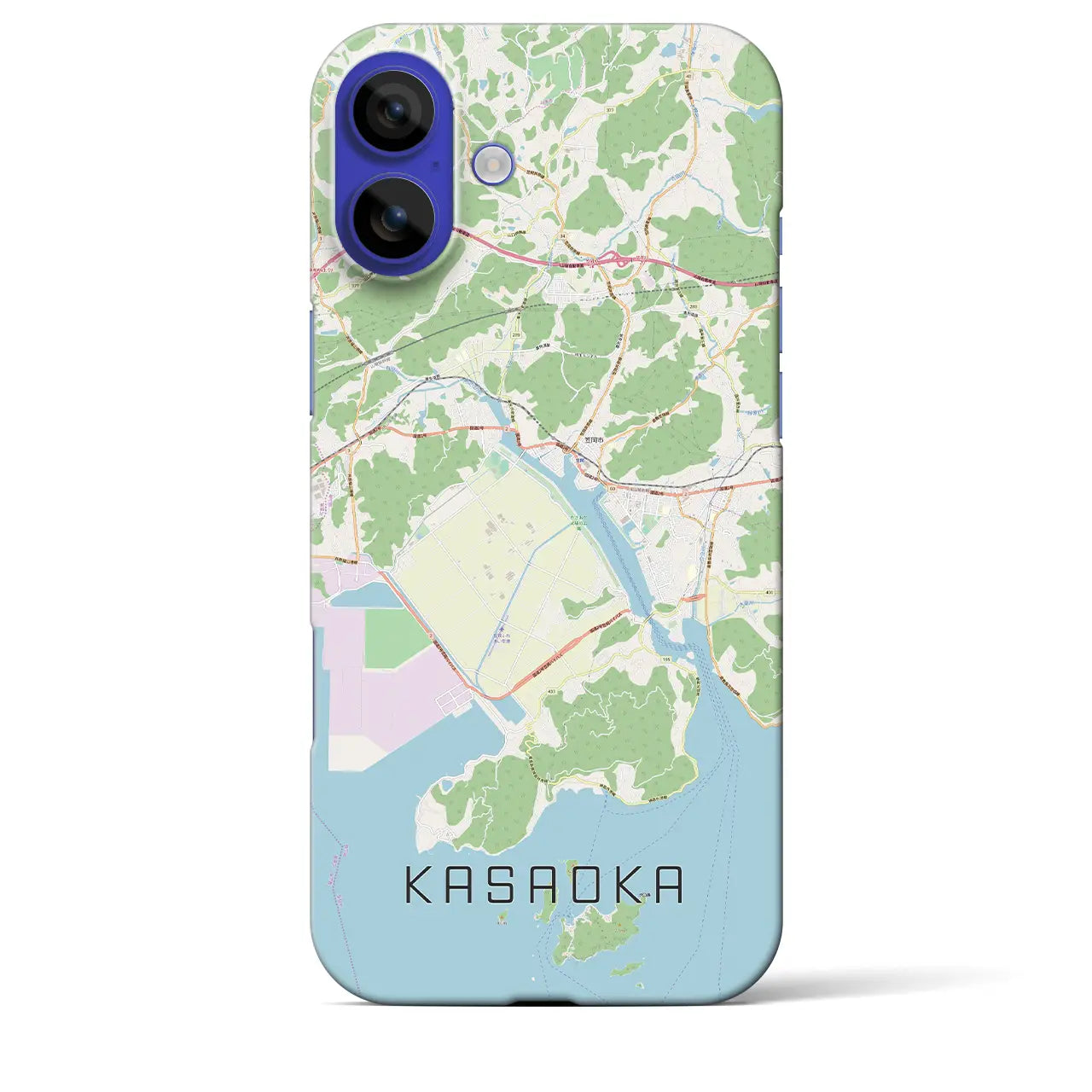 【笠岡(岡山県)】地図柄iPhoneケース(バックカバータイプ)ナチュラル・iPhone 16 Pro Max 用