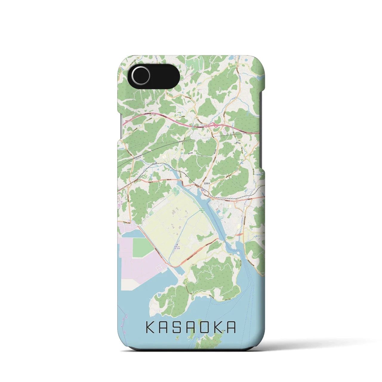 【笠岡(岡山県)】地図柄iPhoneケース(バックカバータイプ)