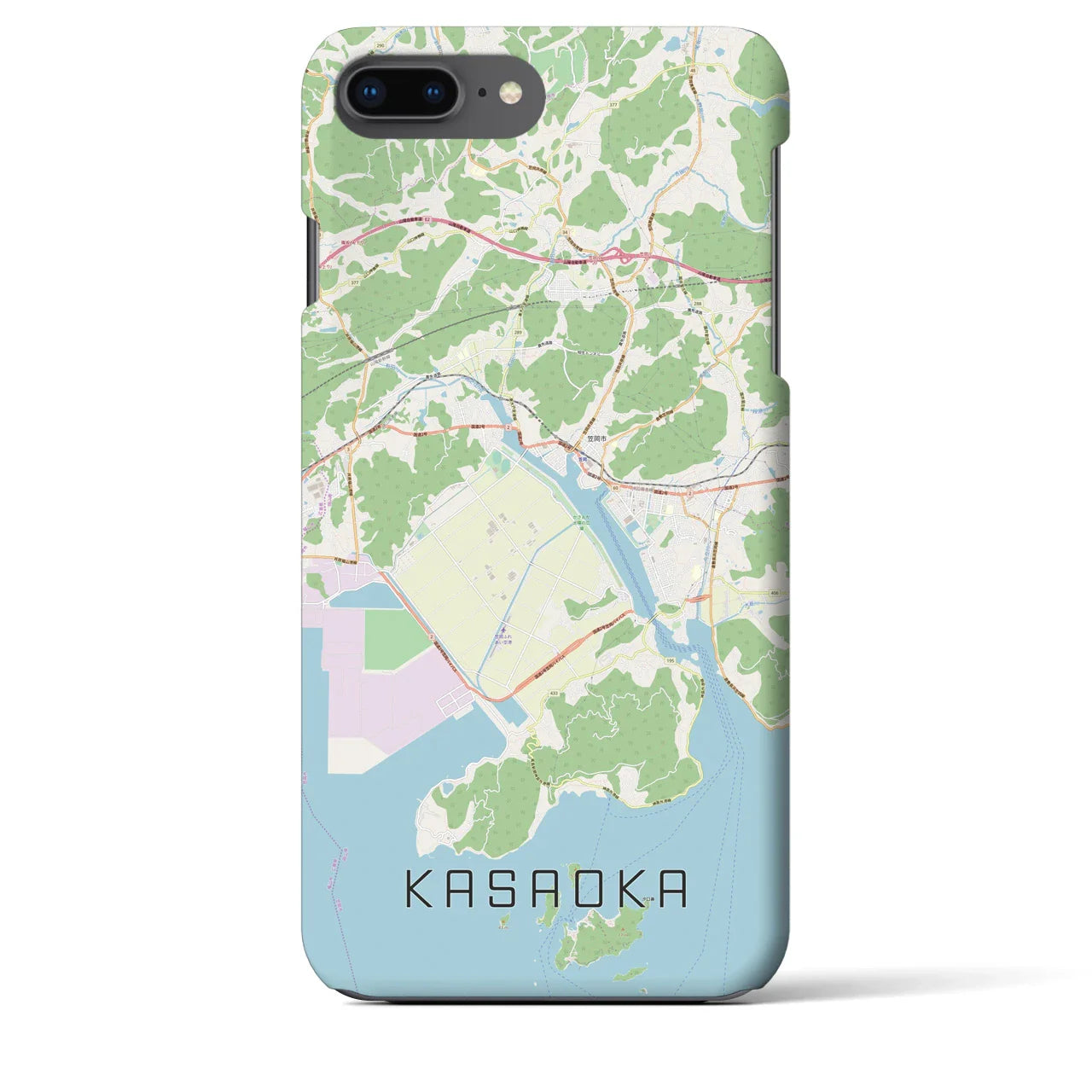 【笠岡(岡山県)】地図柄iPhoneケース(バックカバータイプ)