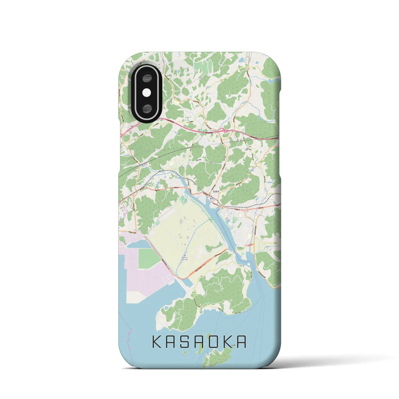 【笠岡(岡山県)】地図柄iPhoneケース(バックカバータイプ)