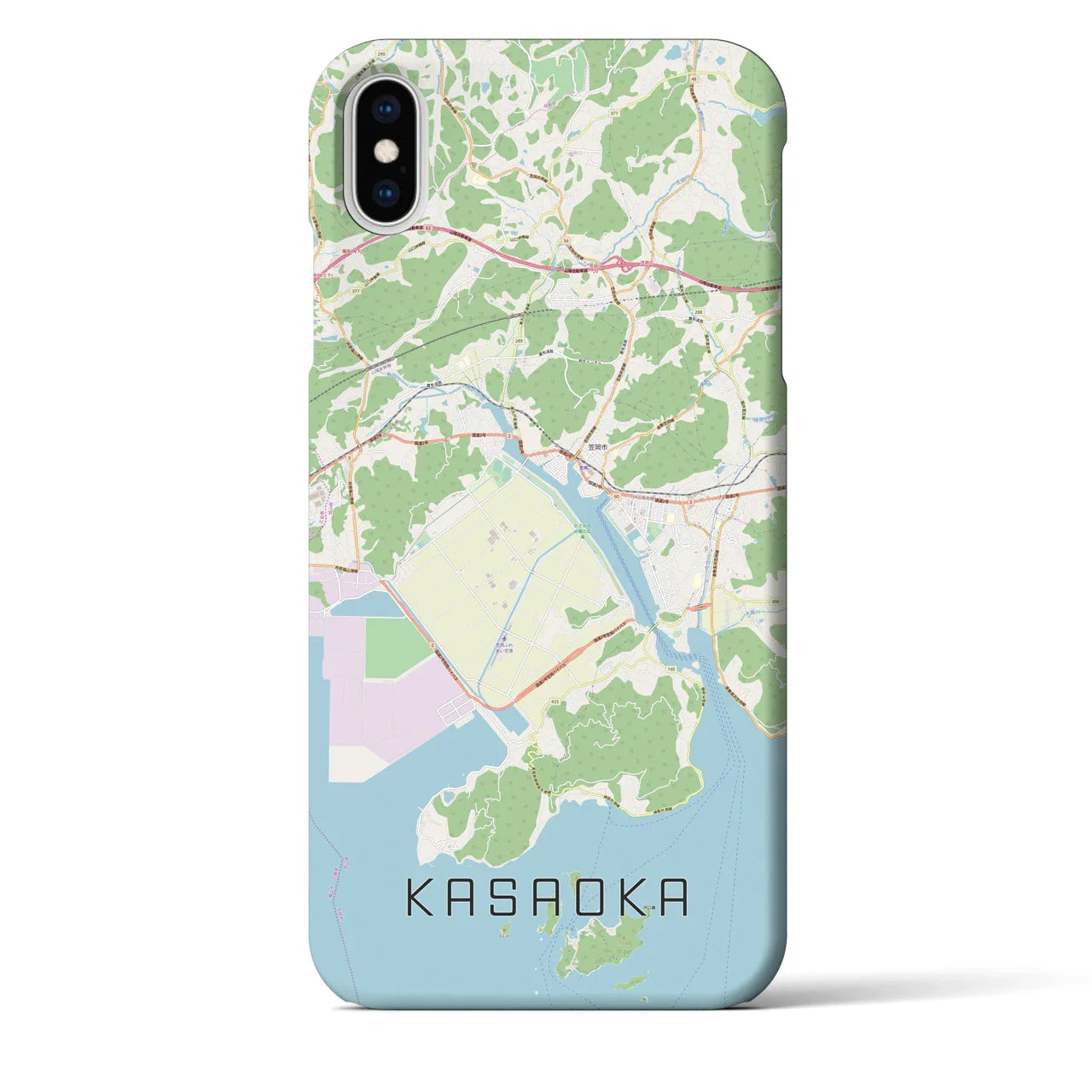 【笠岡(岡山県)】地図柄iPhoneケース(バックカバータイプ)