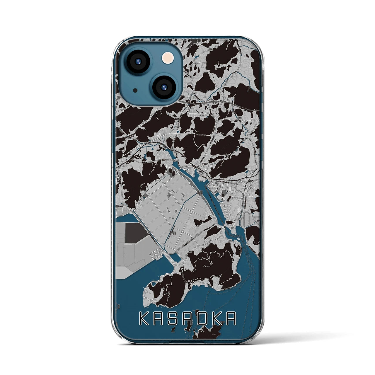 【笠岡(岡山県)】地図柄iPhoneケース(クリアタイプ)