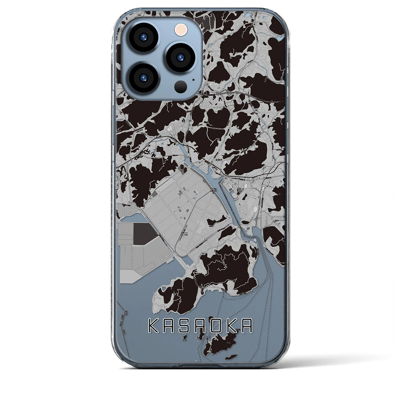 【笠岡(岡山県)】地図柄iPhoneケース(クリアタイプ)