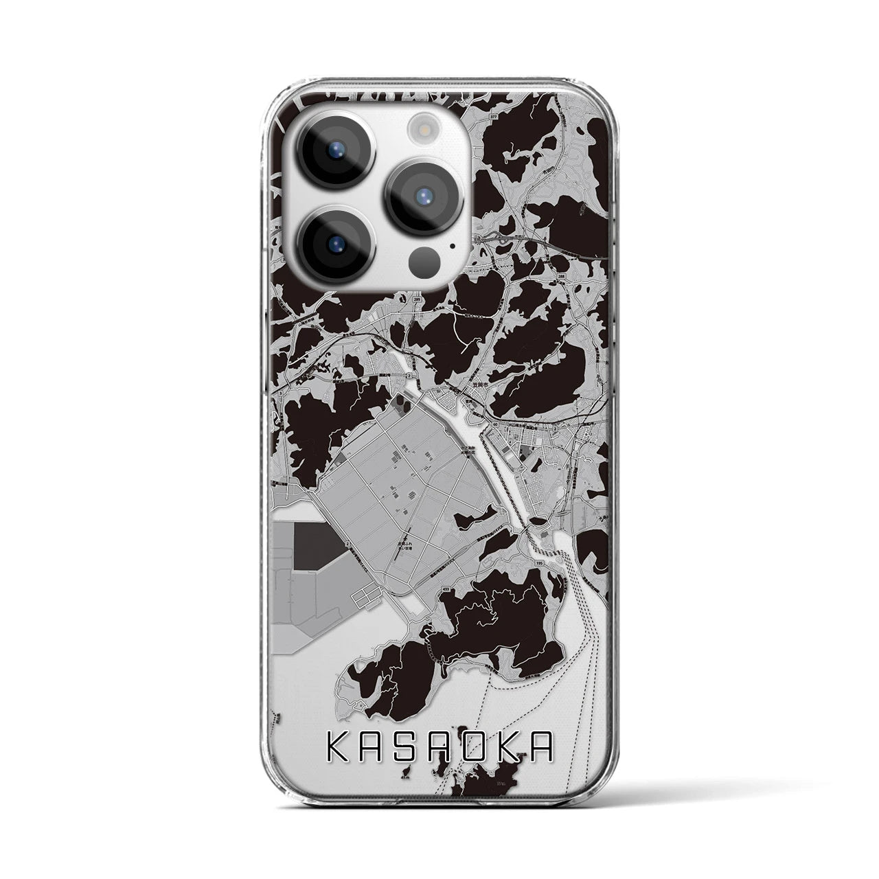 【笠岡(岡山県)】地図柄iPhoneケース(クリアタイプ)