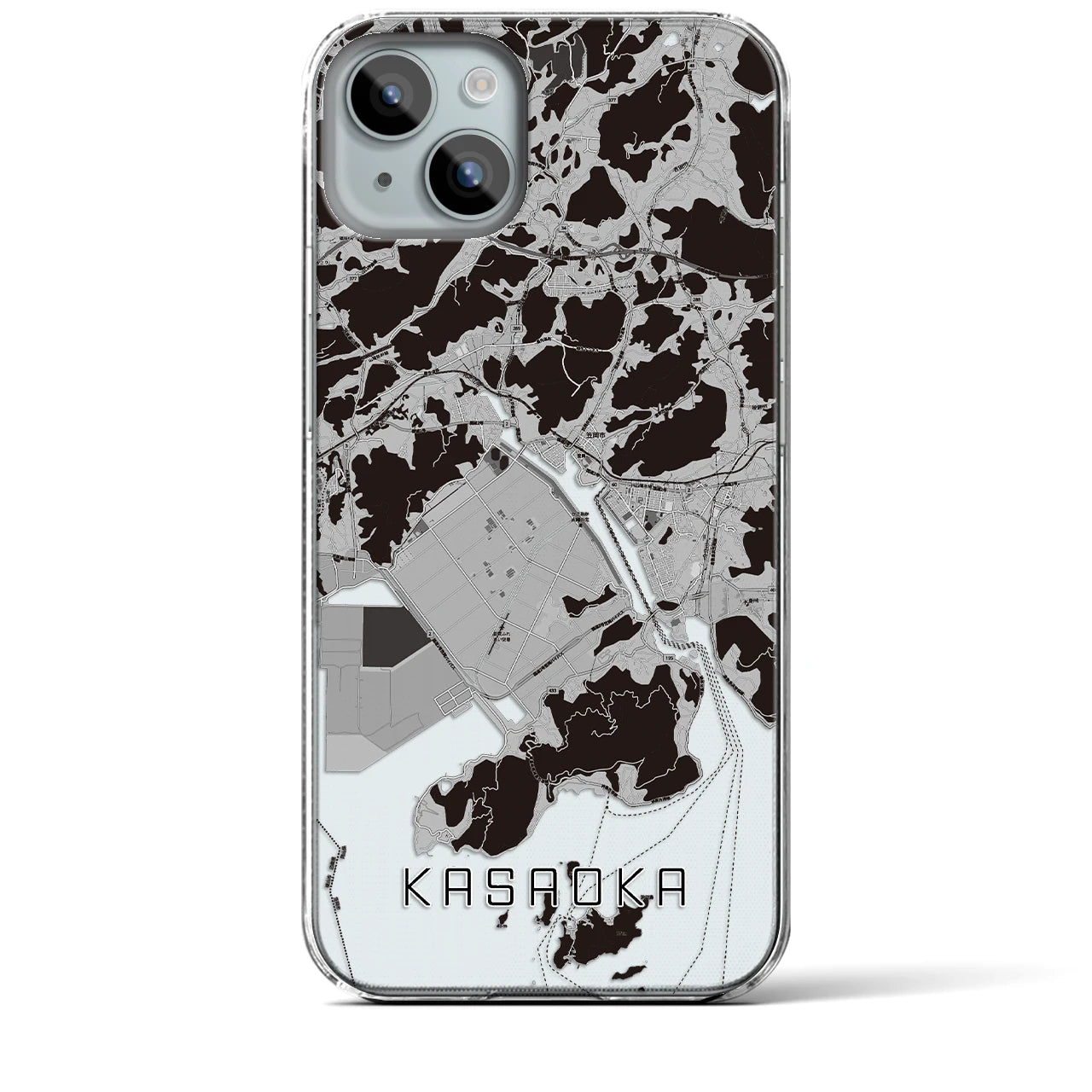 【笠岡(岡山県)】地図柄iPhoneケース(クリアタイプ)