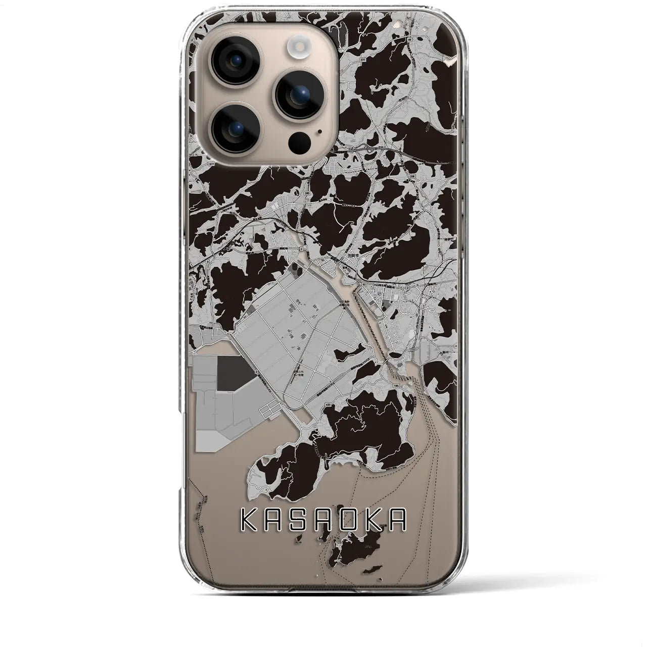 【笠岡(岡山県)】地図柄iPhoneケース(クリアタイプ)