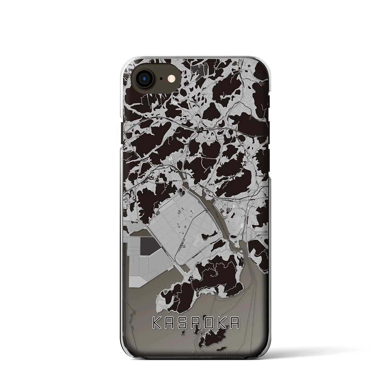 【笠岡(岡山県)】地図柄iPhoneケース(クリアタイプ)