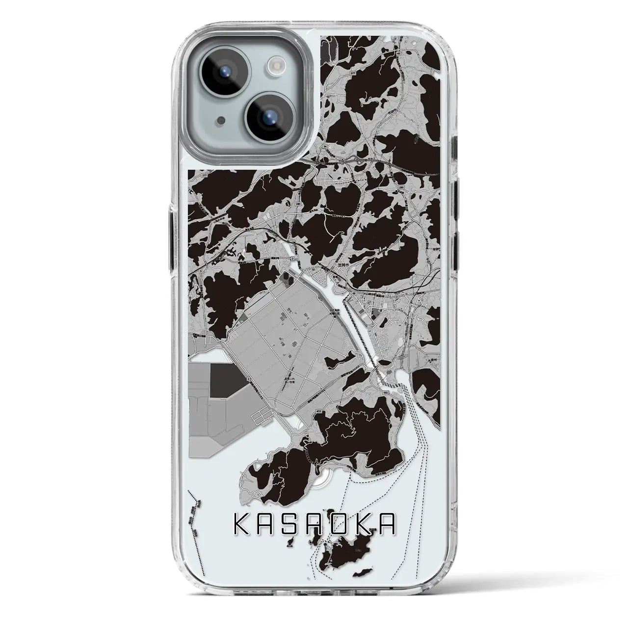 【笠岡(岡山県)】地図柄iPhoneケース(MagSafeタイプ)