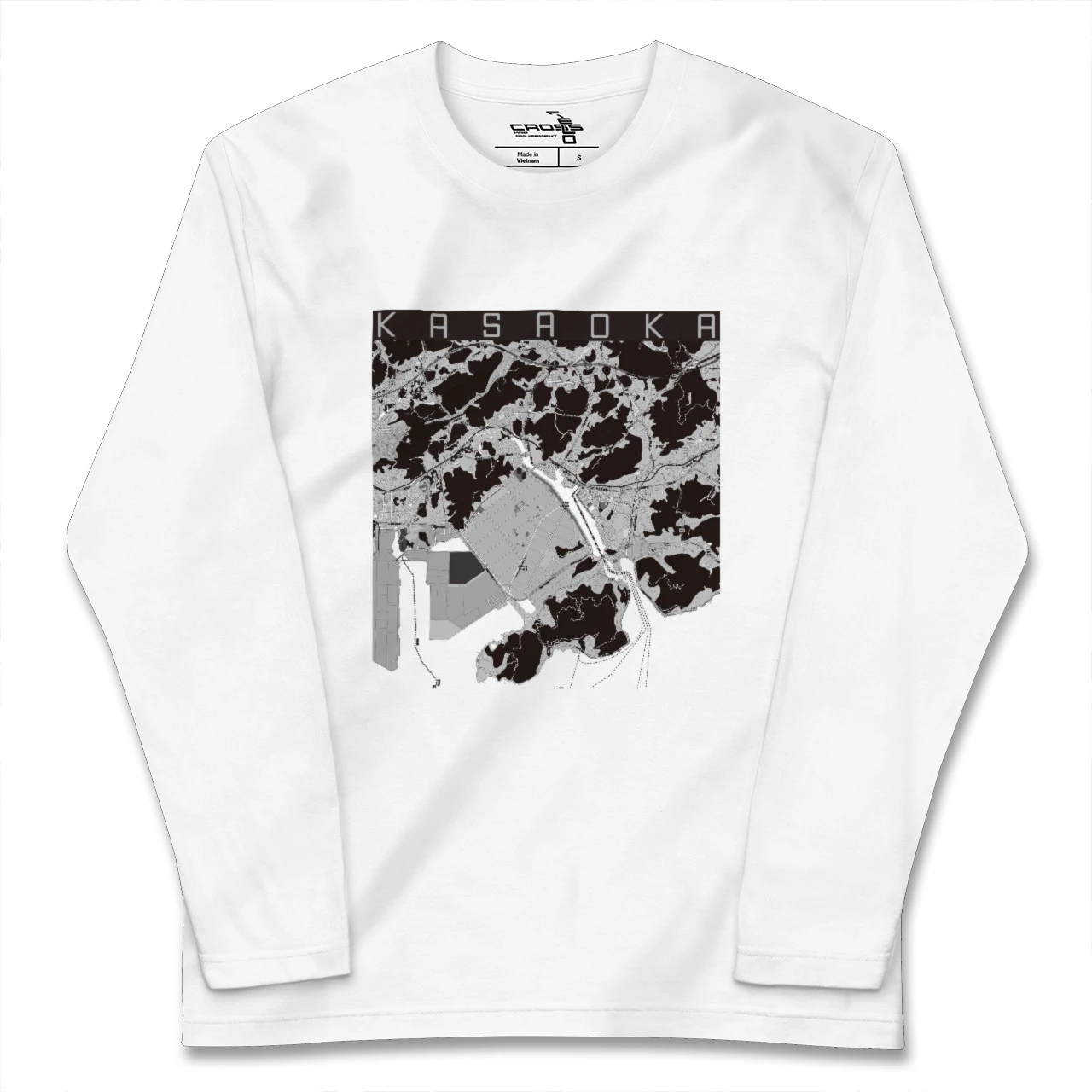 【笠岡(岡山県)】地図柄ロングスリーブTシャツ