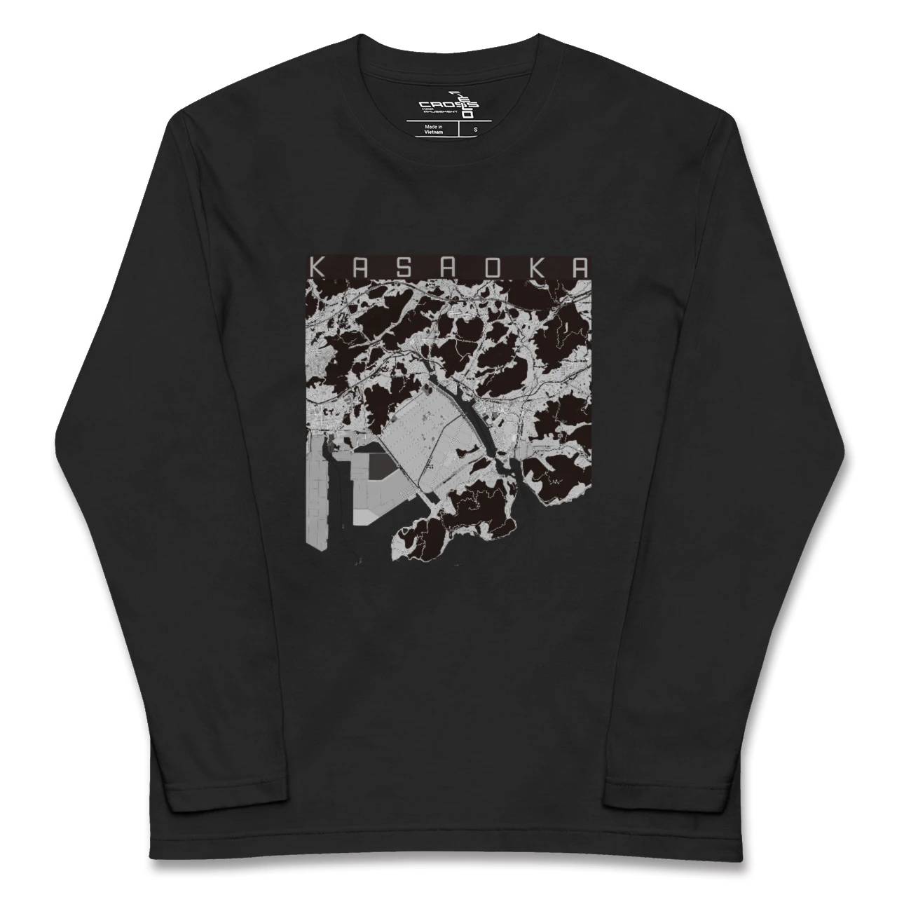 【笠岡(岡山県)】地図柄ロングスリーブTシャツ