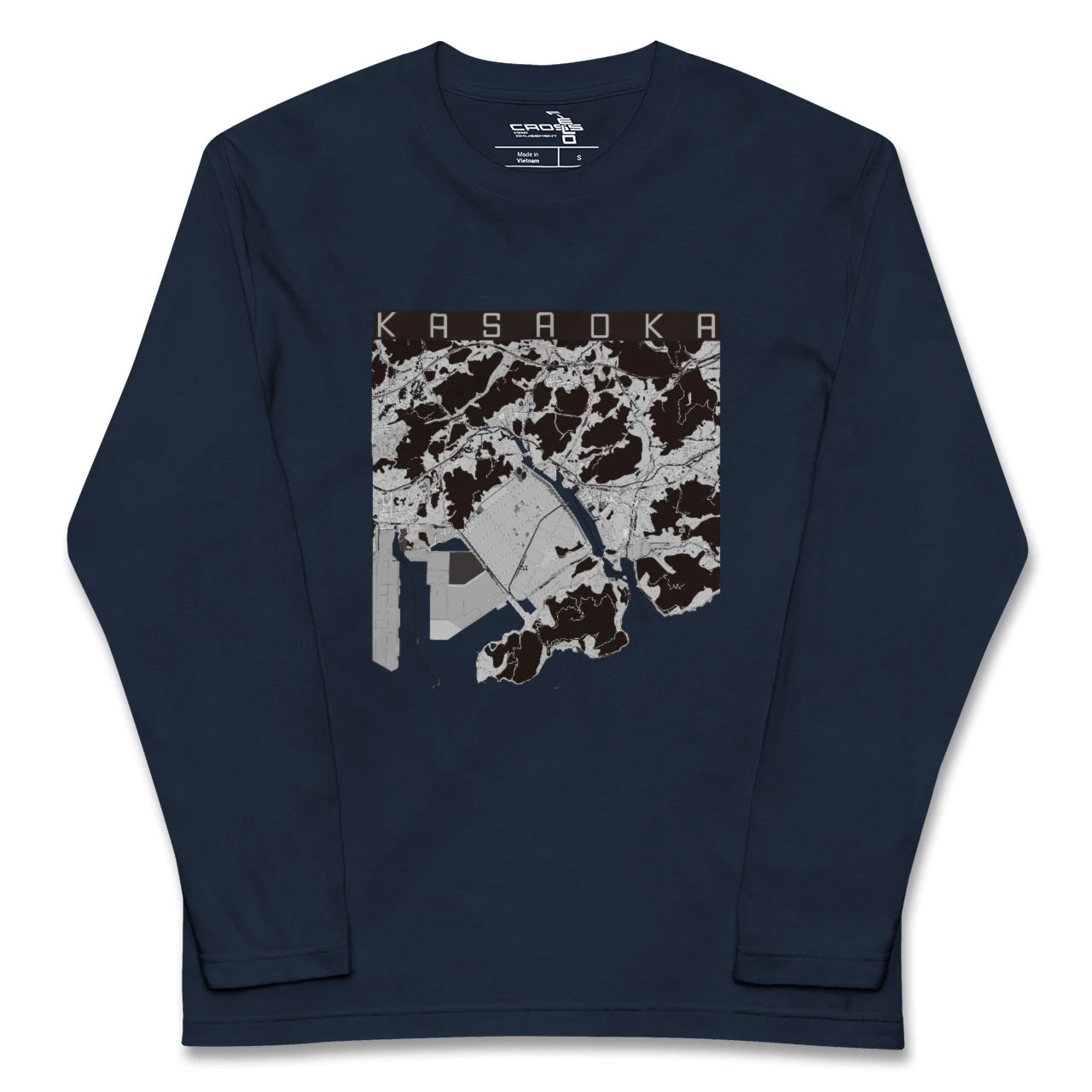 【笠岡(岡山県)】地図柄ロングスリーブTシャツ