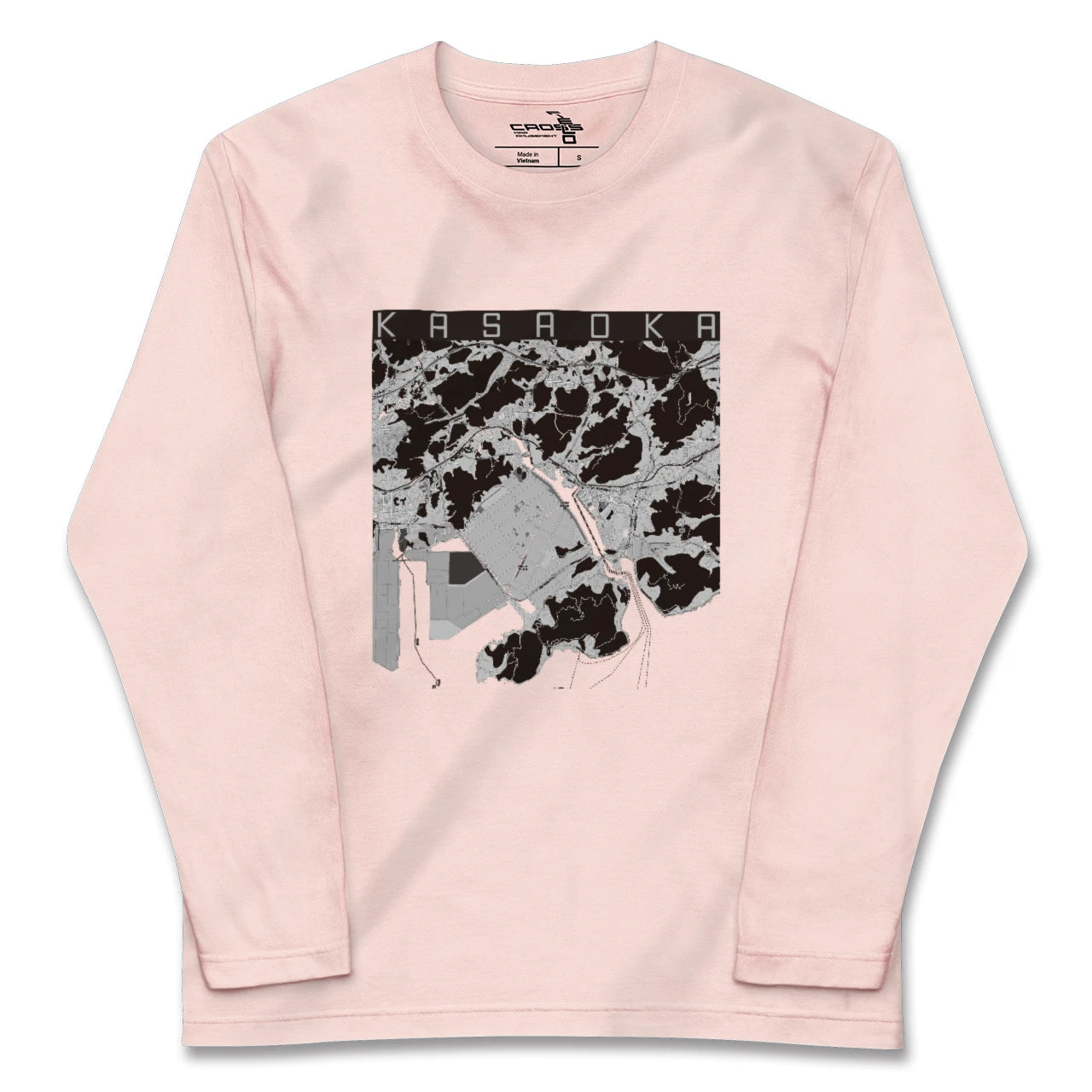 【笠岡(岡山県)】地図柄ロングスリーブTシャツ