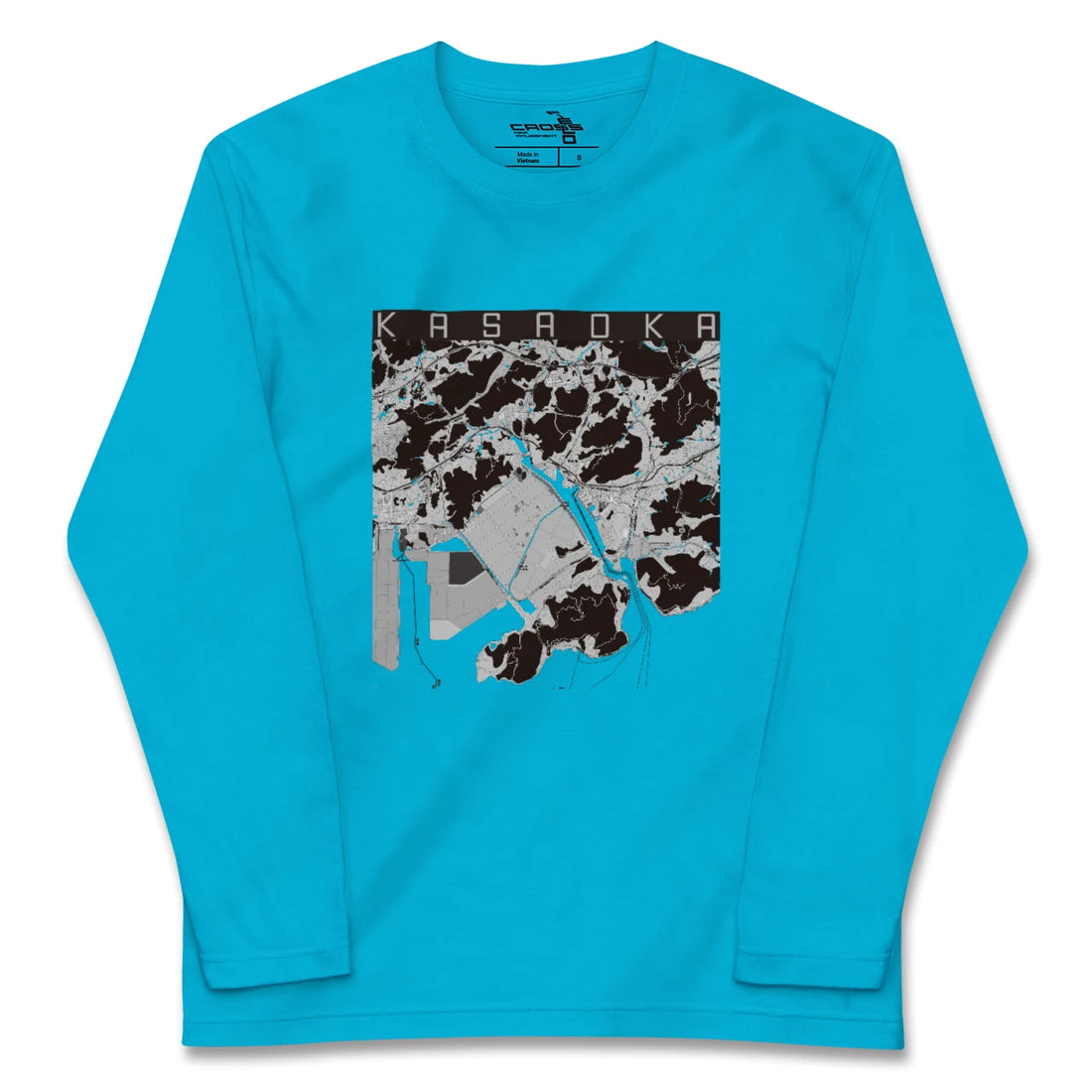 【笠岡(岡山県)】地図柄ロングスリーブTシャツ