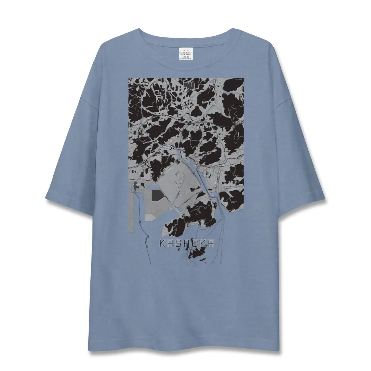 【笠岡(岡山県)】地図柄ビッグシルエットTシャツ