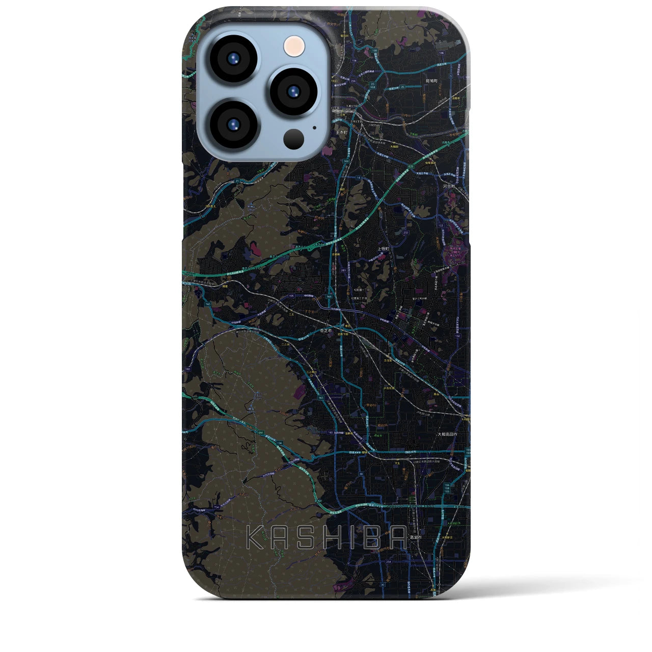 【香芝(奈良県)】地図柄iPhoneケース(バックカバータイプ)