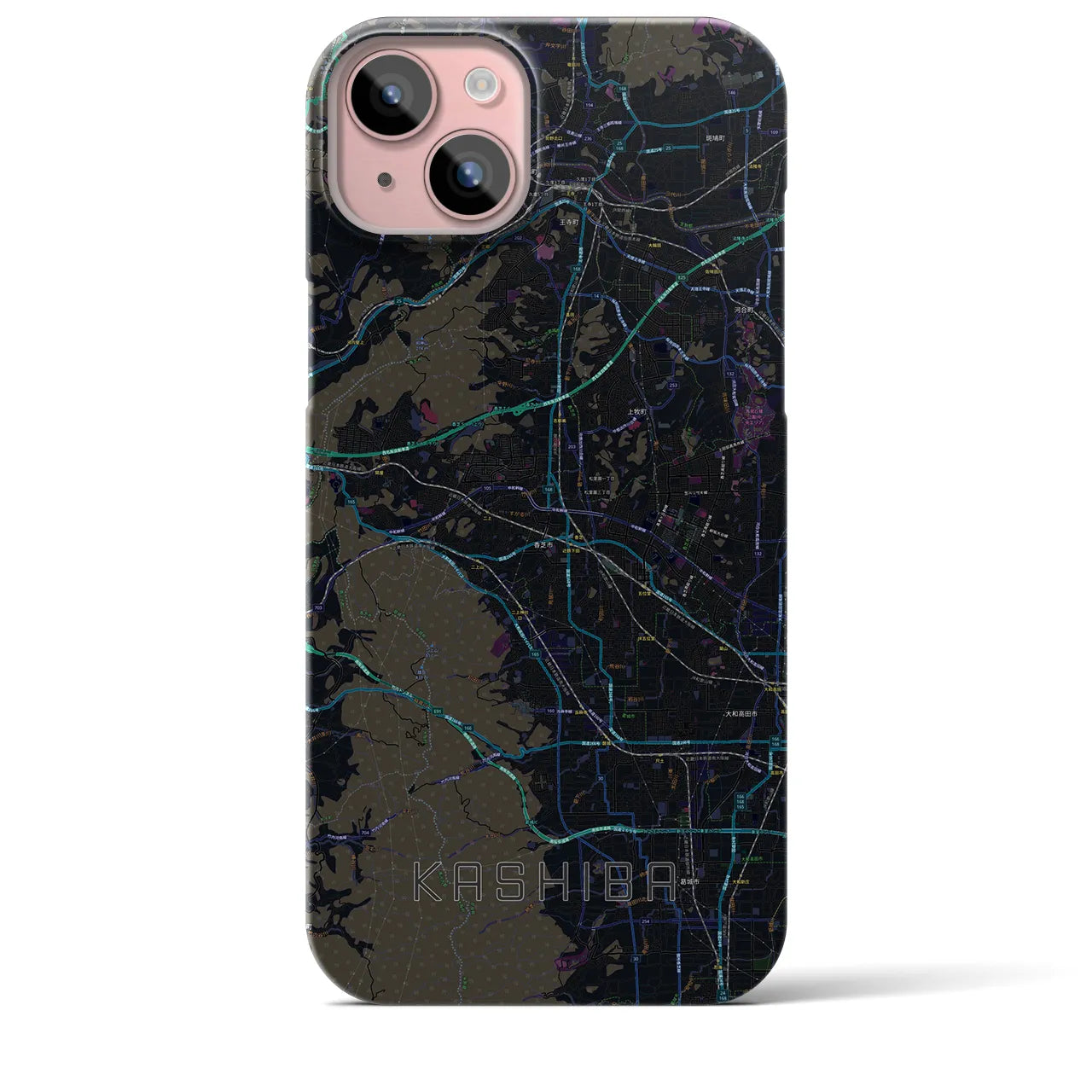 【香芝(奈良県)】地図柄iPhoneケース(バックカバータイプ)