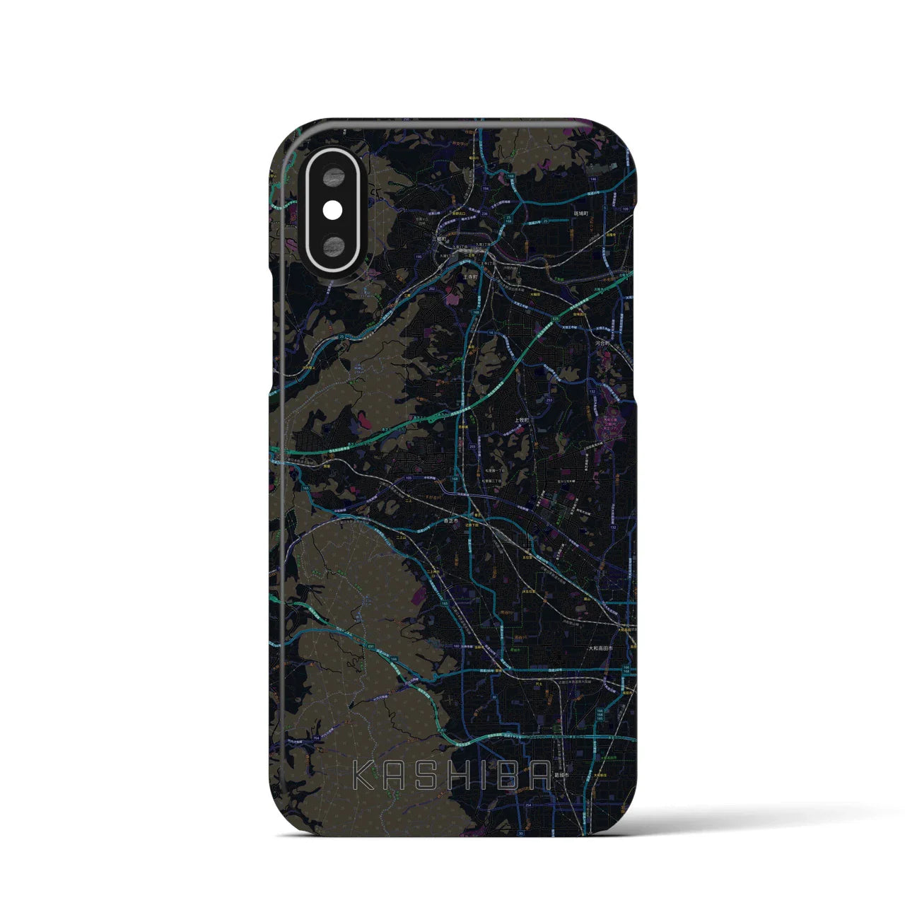 【香芝(奈良県)】地図柄iPhoneケース(バックカバータイプ)